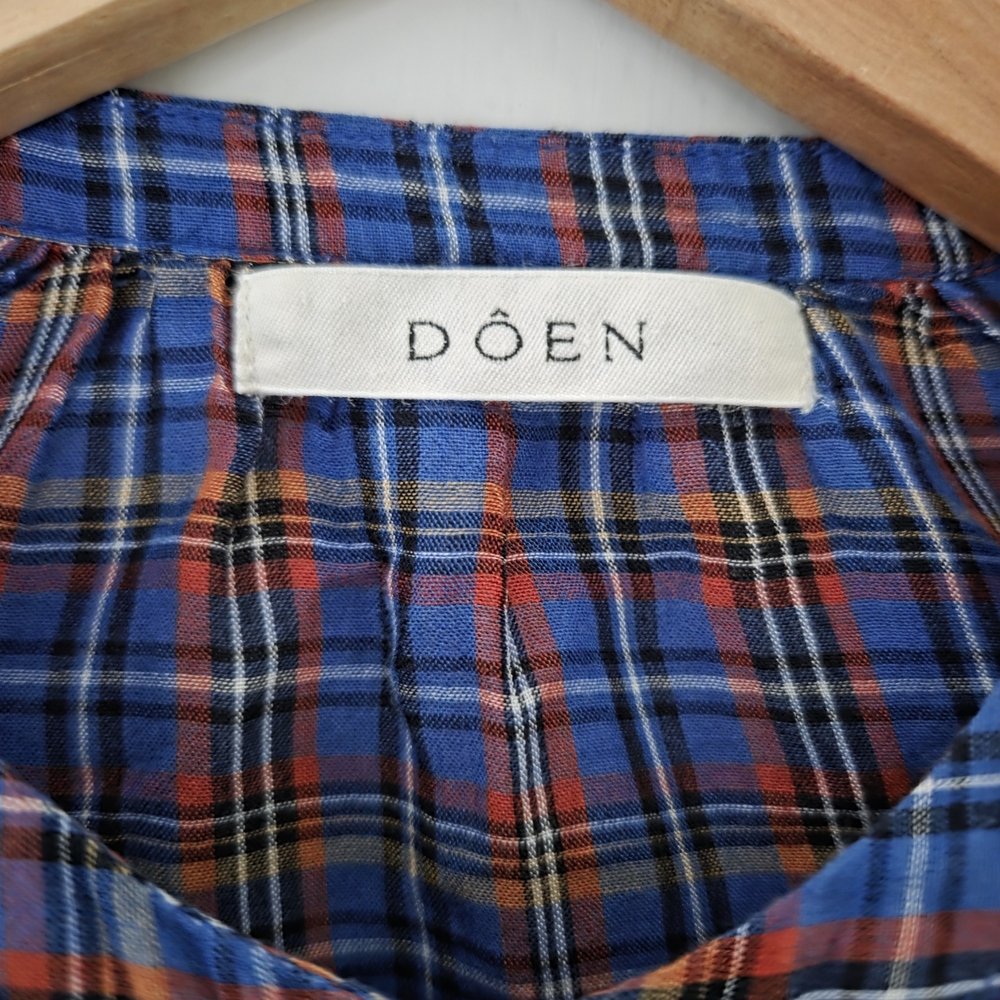 Doen The Jane Blouse - Azure French Plaid - Small - Picture 4 of 4